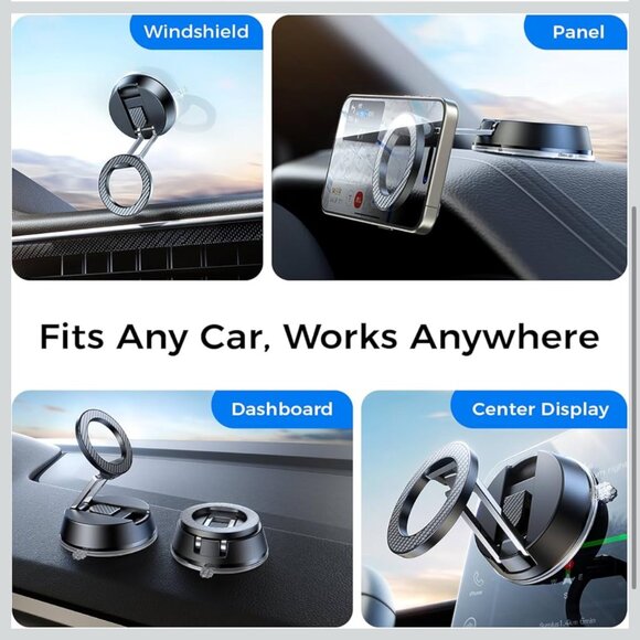 Car Phone Holder for MagSafe [78+LBS Ultra Grip | 2400gf Magnetic Power] 360° Fo - Picture 3 of 6
